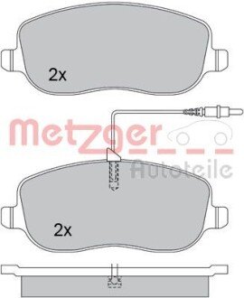 Комплект тормозных колодок, дисковый тормоз METZGER 1170232