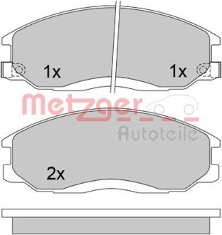 Комплект гальмівних колодок, дискове гальмо METZGER 1170402