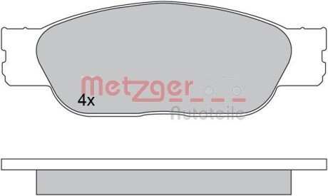 Комплект тормозных колодок, дисковый тормоз METZGER 1170610