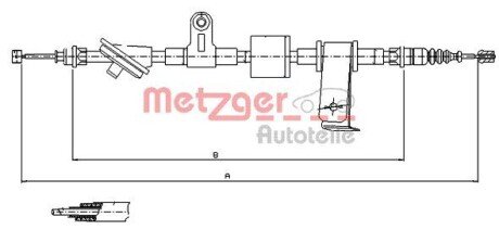 Трос, стоянкова гальмівна система METZGER 12.0101