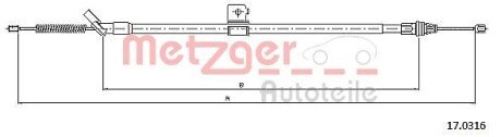 Трос, стоянкова гальмівна система METZGER 17.0316