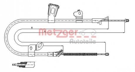 Трос, стояночная тормозная система METZGER 17.1078 (фото 1)