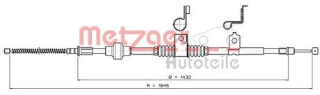 Трос, стояночная тормозная система METZGER 17.2294