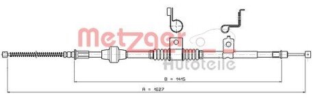 Трос, стояночная тормозная система METZGER 17.2295