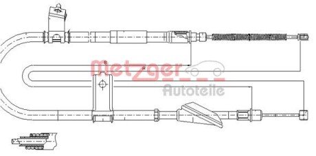 Трос, стояночная тормозная система METZGER 17.2515