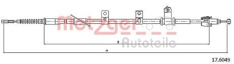 Трос, стояночная тормозная система METZGER 17.6049