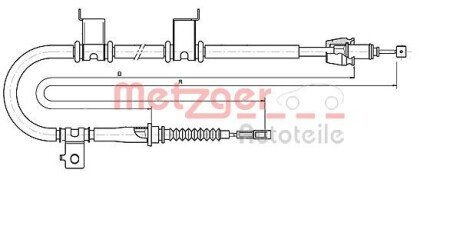 Трос, стояночная тормозная система METZGER 17.6052