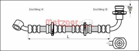 Тормозной шланг METZGER 4110071