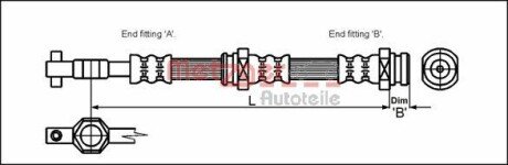 Тормозной шланг METZGER 4113304