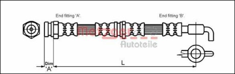 Тормозной шланг METZGER 4114780