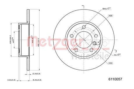 Тормозной диск METZGER 6110057