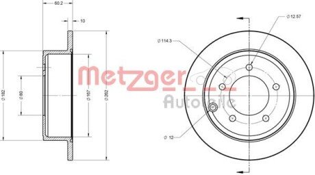 Гальмівний диск METZGER 6110122