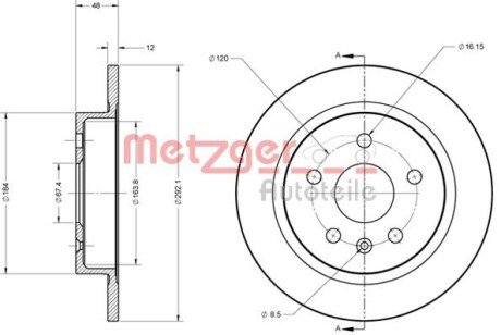 Тормозной диск METZGER 6110188