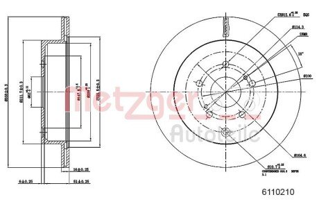 Тормозной диск METZGER 6110210