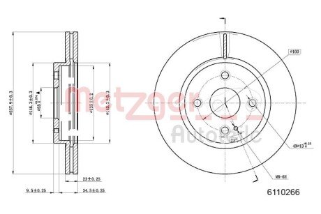 Гальмівний диск METZGER 6110266