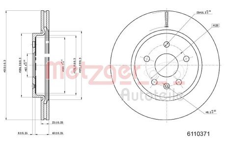 Тормозной диск METZGER 6110371