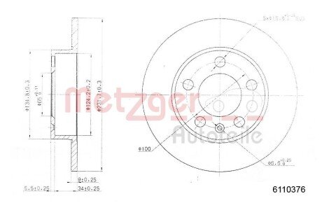 Гальмівний диск METZGER 6110376