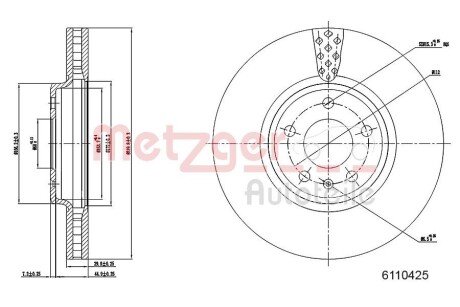 Тормозной диск METZGER 6110425