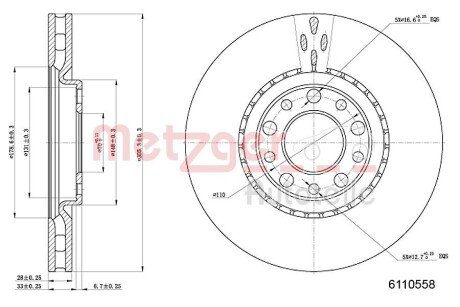 Тормозной диск METZGER 6110558