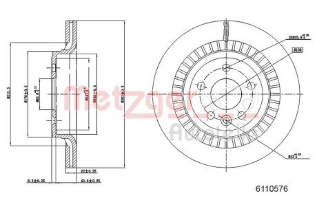 Тормозной диск METZGER 6110576