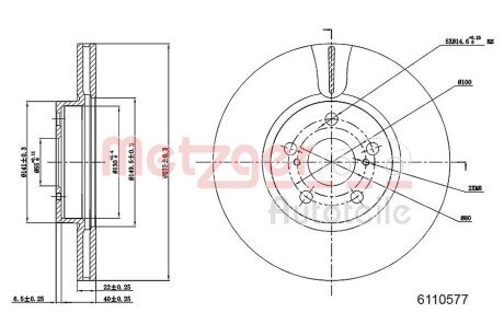 Тормозной диск METZGER 6110577