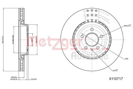 Тормозной диск METZGER 6110717