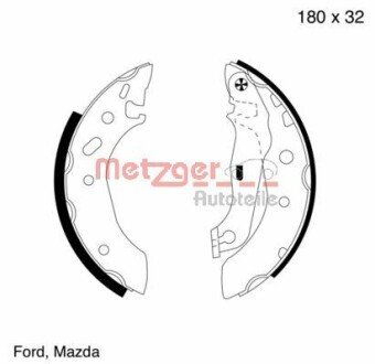 Комплект гальмівних колодок METZGER MG 642