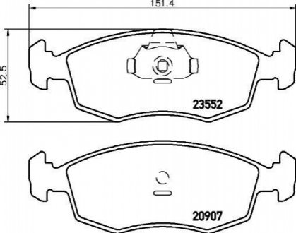 Комплект тормозных колодок, дисковый тормоз MINTEX MDB2076 (фото 1)