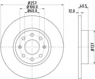 Тормозной диск пер. opel corsa d 1.0 MINTEX MDC1838 (фото 1)