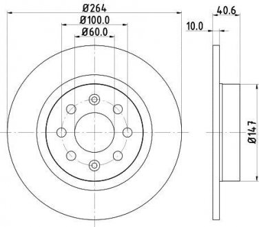 Гальмівний диск задній fiat grande punto 05- MINTEX MDC1903