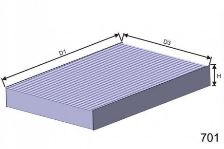 Фільтр, повітря у внутрішньому просторі MISFAT HB101C (фото 1)