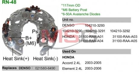 Випрямляч, генератор MOBILETRON RN-48