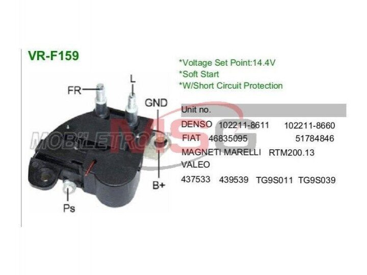 Регулятор напряжения генератора MOBILETRON VRF159 (фото 1)