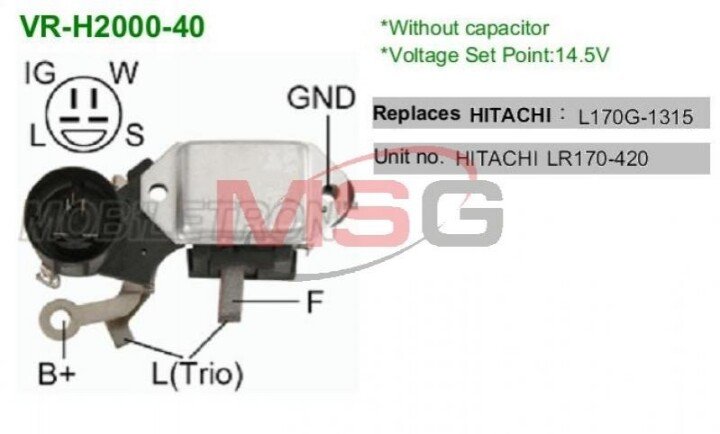 Регулятор генератора MOBILETRON VR-H2000-40 (фото 1)