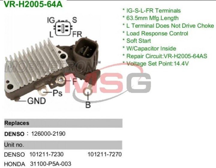 Регулятор генератора MOBILETRON VR-H2005-64A (фото 1)