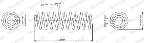 Vw пружина подвески передн.audi 80 86- MONROE SP0030