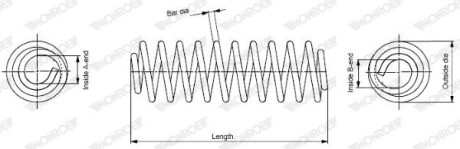 Bmw пружина передня l=337mm x3 e83 3,0d MONROE SP3618