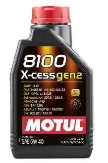 Моторное масло 8100 X-cess GEN2 5W40 1л MOTUL 368201