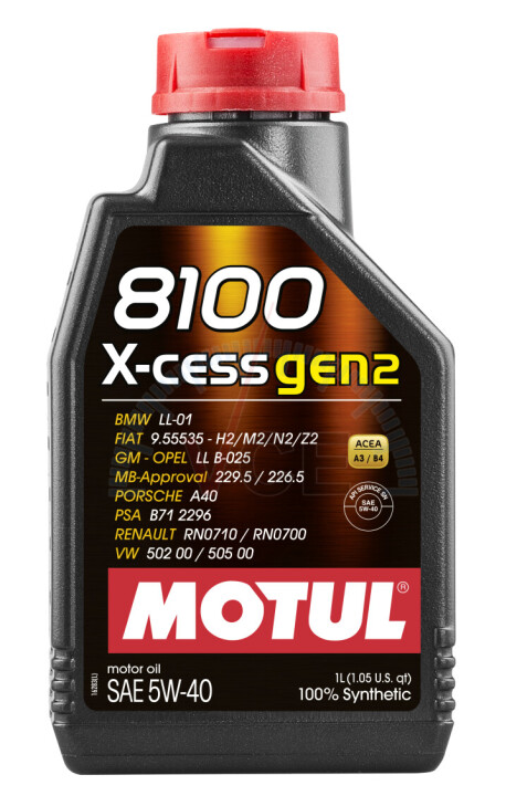 Моторна олива 8100 X-cess GEN2 5W40 1л MOTUL 368201 (фото 1)