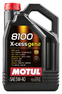 Моторное масло 8100 X-cess GEN2 5W40 5л MOTUL 368206