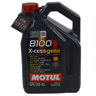 Моторное масло 8100 X-cess Gen2 5W40 4л (109775) MOTUL 368207