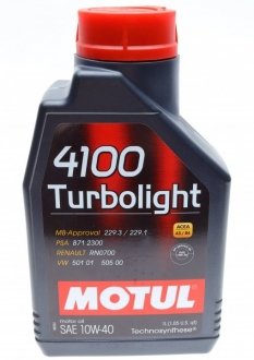 Моторное масло 4100 Turbolight 10W40 1л (108644) MOTUL 387601