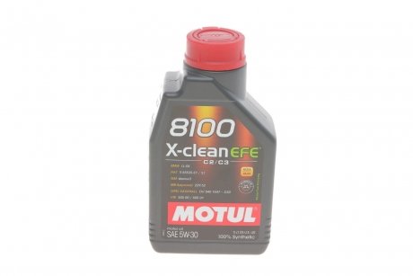 Моторное масло 8100 X-Clean EFE 5W30, 1л (109470) MOTUL 814001
