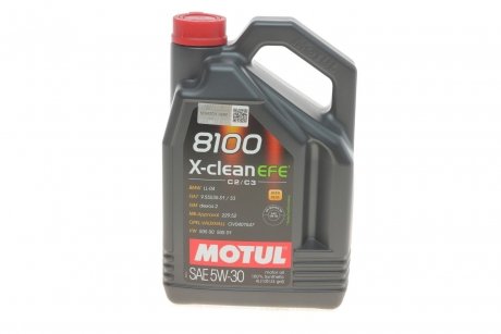 Моторное масло 8100 X-Clean EFE 5W30, 4л (109171) MOTUL 814007 (фото 1)
