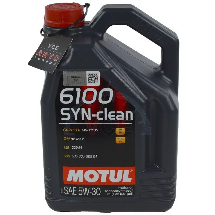 Моторное масло 6100 Syn-clean 5W30 5л MOTUL 814251 (фото 1)