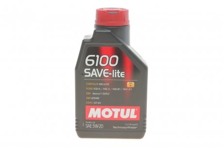 Олива моторна 6100 Save-lite SAE 5W20 1л, (108009) MOTUL 841311