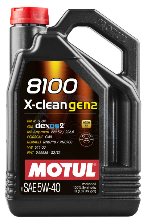 Моторна олива 8100 X-clean GEN2 5W40 5л MOTUL 854151 (фото 1)