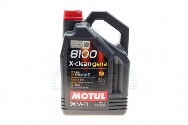 Моторное масло 8100 X-clean Gen2 5W40 5л (109762) MOTUL 854151 (фото 1)