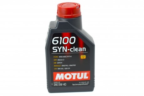 Масло моторное 6100 Syn-Clean 5W40, 1л (107941) MOTUL 854211 (фото 1)