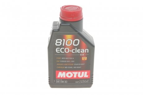 Масло моторное 8100 Eco-Clean 0W30 1л, (102888) MOTUL 868011 (фото 1)